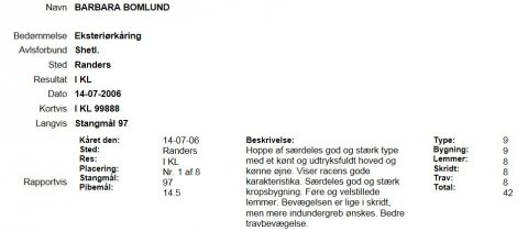 Barbara Bomlunds kåringsbeskrivelse